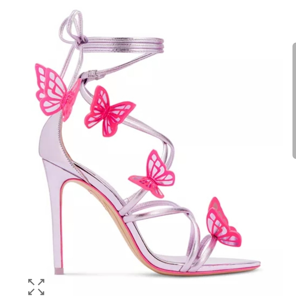 NWT Sophia Webster Metallic Pink Butterfly Heels [Size 38]